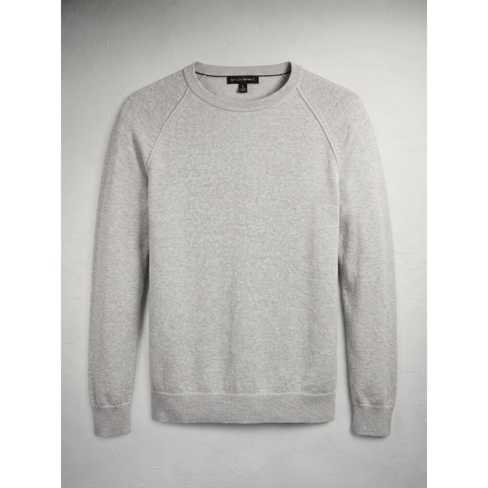Banana Republic Gray Crewneck Long Sleeve Pullover Knit Sweater Men's Size M